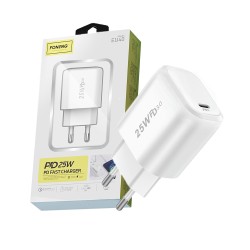 Adaptador Carregador Rápido Foneng EU40 PD 25W Branco Adaptador Carregador Rápido Foneng EU40 PD 25W Branco